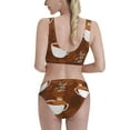 thumbnail image 3 of Picia Sloths Need More Coffee Women's High Waisted Bikini Scoop Neck Swimsuit Two Pieces Bathing Suit-Small, 3 of 8