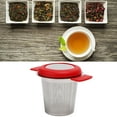 thumbnail image 4 of Tea Filter, Exquisite Fine Mesh Reusable Tea Infuser  For Office Red Silicone+Stainless Steel, 4 of 8