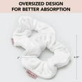 thumbnail image 3 of Kitsch Large Microfiber Hair Scrunchies - Ultra Soft Towel Scrunchie, Hair Ties, 2 Pcs (White), 3 of 10