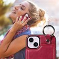 thumbnail image 4 of Nalacover for iPhone 15 Plus Wallet Case with Card Slots & Metal Finger Ring, Durable PU Leather Back Double Magnetic Botton Flip Kickstand Purse Shockproof Phone Case,Red, 4 of 10