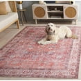 thumbnail image 3 of SAFAVIEH Vintage Serapi Chadwick Oriental Machine Washable Area Rug, Red/Navy, 8' x 10', 3 of 12