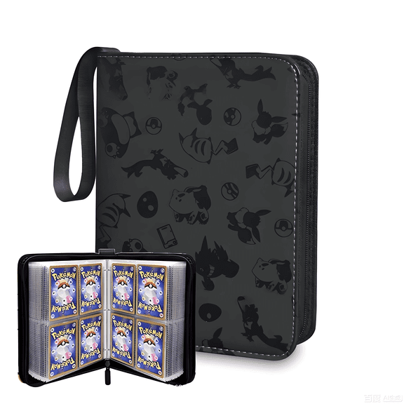 4-Pocket Trading Card Binder with Zipper, 400 Pockets, PU Leather Collection Album for MTG, TCG, Sports Cards, Ideal for Collectors and Enthusiasts