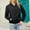 Black, variant on Women's Lightweight Baseball Jacket Cropped Zip Up Quilted Windbreaker Casual Outerwear