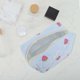 thumbnail image 5 of Bolsa de Maquillaje Cuadrada de Rayas Acolchadas de Fresa Única para Viajes Azul de Poliéster, 5 of 6