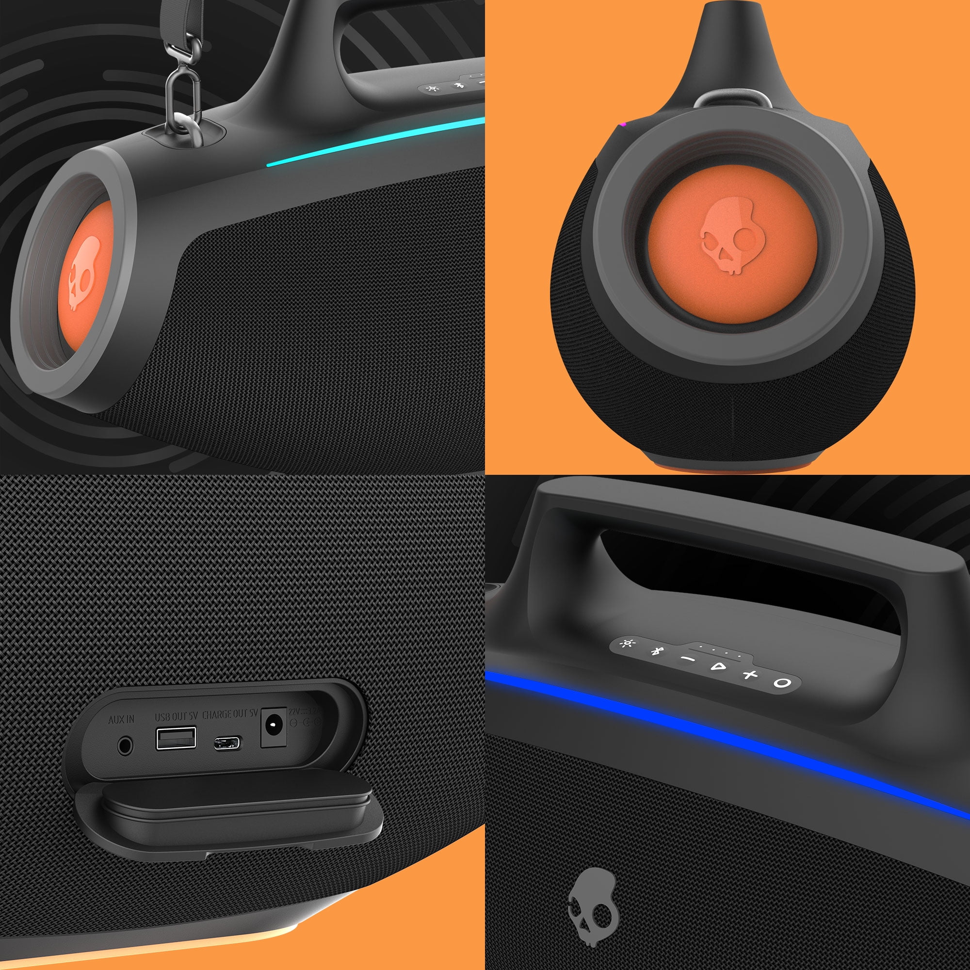 Skullcandy Barrel Party Speaker Xt, Wireless Bluetooth, Portable, Black  (图5)