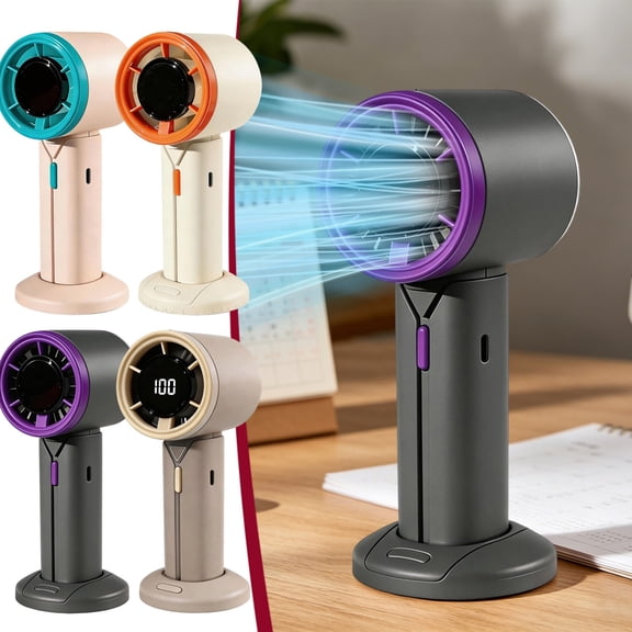 Viflosae Ventilador Portatil Mini Fan Portable Handheld Fan USB Rechargeable Fan with 6 Speeds Digital Display Base Stand High-Speed Mini Fan for Travel Outdoor Office