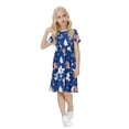 thumbnail image 2 of Eashery Dresses for Girls Crew Neck New Fashion Toddler Girl Dress Navy 120, 2 of 5