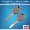 thumbnail image 4 of 2-Pack Aftermarket Uncut Ignition Key Replacements with Transponder Chip -, 4 of 5