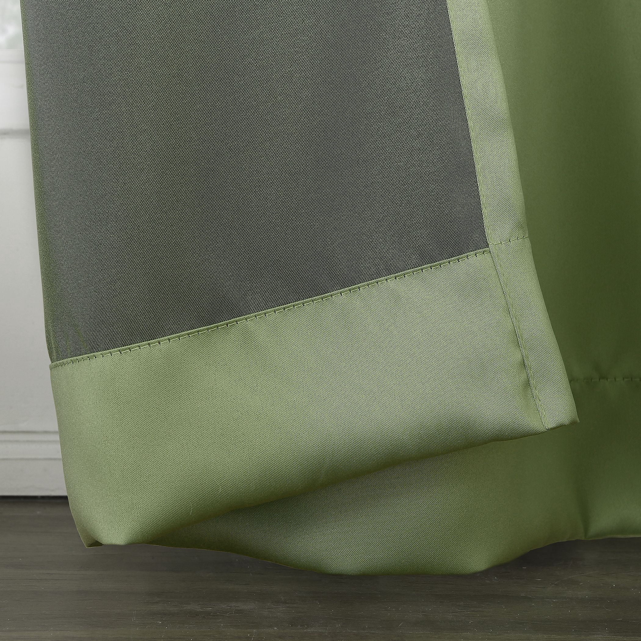Sun Zero Kylee Energy Efficient Room Darkening Rod Pocket Curtain Panel, 54" X 84", Sage Green