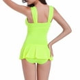 thumbnail image 4 of Summer Fashion Tankini Swimsuits for Women Plus Size Solid Color Neck Hanging Sexy Waist Cinching And Gathering Clearance Under 10$!, 4 of 4