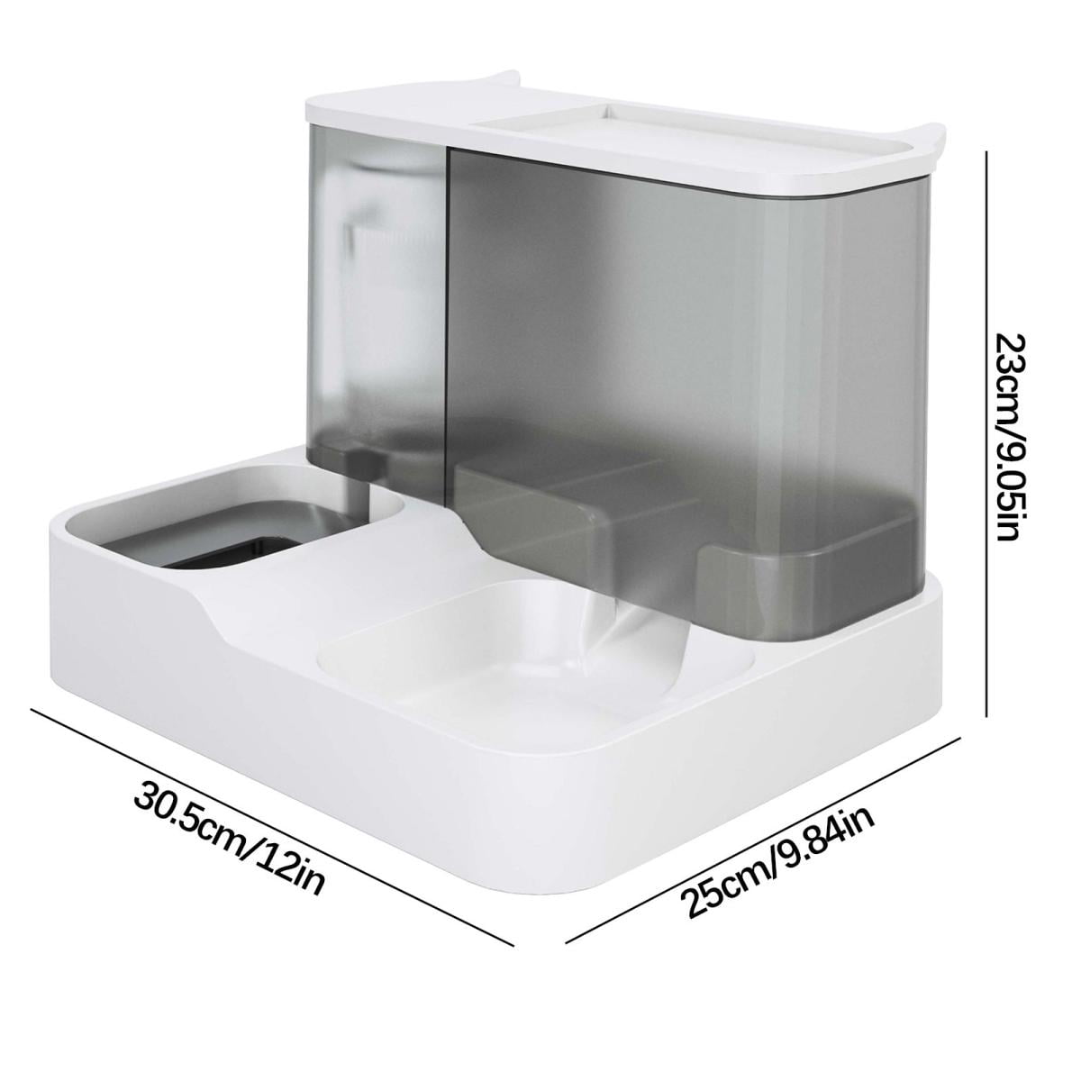 Fmbmuo Plastic Cat Bowls Non-Slip Automatic Feeder Dog Bowls, Modern Gray Portable Whisker-Friendly Pet Bowls, Indoor/Outdoor Use
