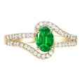 thumbnail image 3 of Mauli Jewels 1.35 Carat Emerald and Diamond Engagement Rings for Women, 10k Solid Yellow Gold 4 Prong Wedding Rings Gifts for Her, 3 of 4