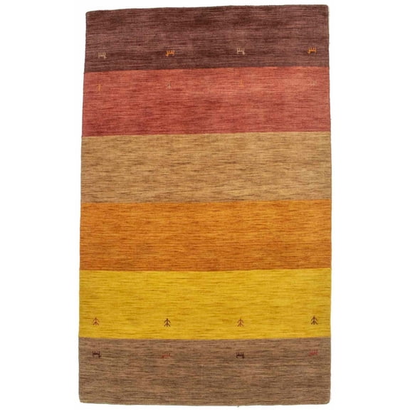 Multicolored Stripes 5X8 Oriental Modern Rug