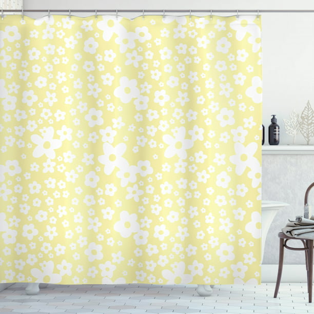 Fl Shower Curtain Graphic Daisy, Yellow Daisy Shower Curtain Hooks
