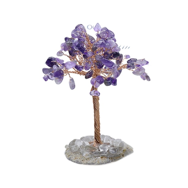 Billuyoard Colgante de árbol artificial de larga duración construido para resistir la prueba del tiempo elegante Decoración del hogar Cristal morado