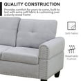 thumbnail image 3 of Wzlam Sectional Couch for Living Room Furniture Sets, Grey White Flannel L Shape Chaise with Storage Ottoman, Modern 3 Piece Sofa Sets for Bedrooms, Apartments and Offices(Facing Left Chaise), 3 of 5