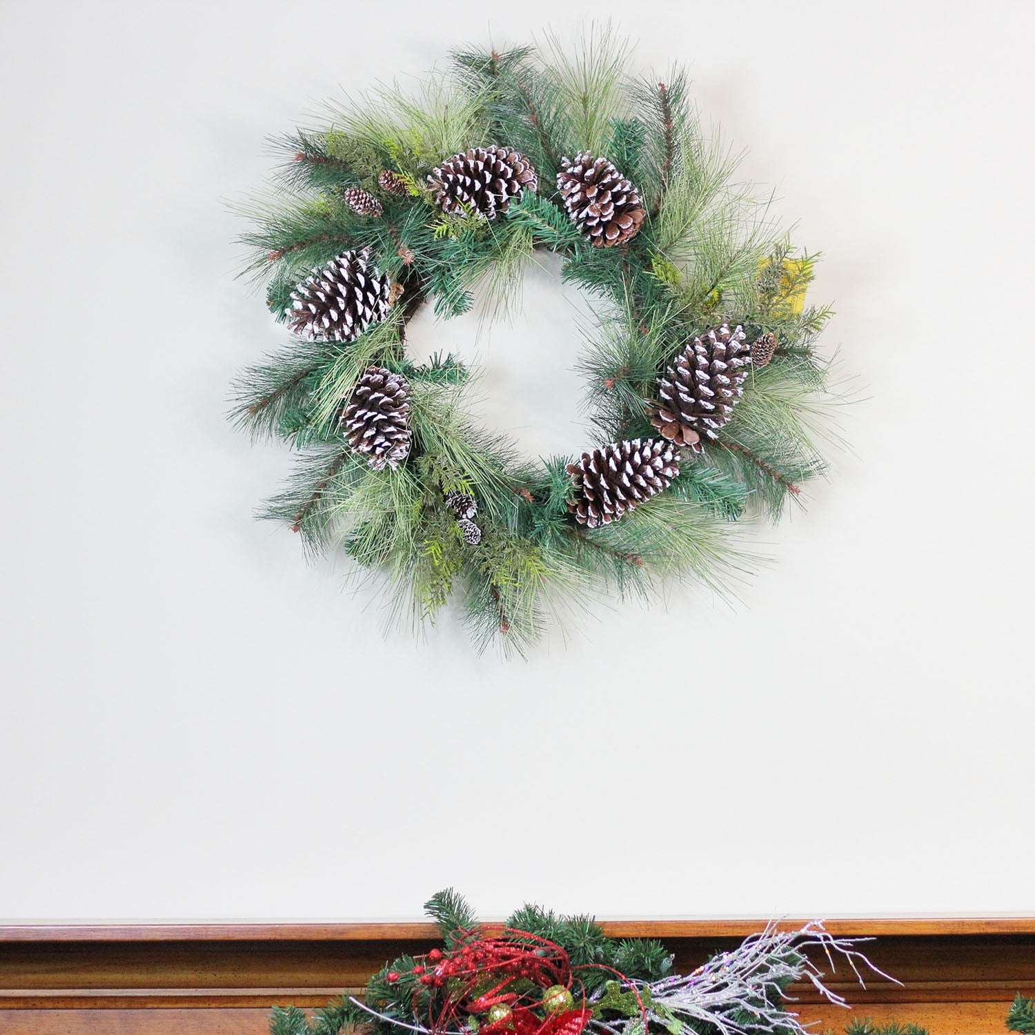 Northlight 28" Unlit Mixed Long Needle Pine and Pine Cone Artificial Christmas Wreath