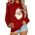 thumbnail image 2 of HOMBOM Womens Merry Sweatshirts Essentials Wine Crewneck Ugly Christmas Xmas Fashion Sweatshirt for Adult Santa, 2 of 6