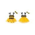 thumbnail image 2 of BemeyourBBs Newborn Baby Girl Bee Romper Dress Outfit Infant Baby Girls Summer Clothes 0 3 6 12 18 Months Sleeveless Bee Stripes Tuule Tutu Dress with Bow Hairband Set, 2 of 9