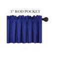 thumbnail image 3 of 3 pieces Kitchen window set 2 Curtain panels linen and 1 Valance Blackout Rod Pocket for Bathroom Home décor WK4 Royal Blue color, 3 of 5