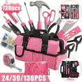 thumbnail image 4 of 24/39/130pcs Pink Household Tool Set, Sturdy Metal Hand Tool Kit, Classic Barn Style Toolbox, Ladies Durable Metal Hand Tools, DIY Home Repair Kit, The Best Gift for Mother'S Day, 4 of 13