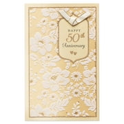 American Greetings Floral 50th Anniversary Card for Couple with Glitter