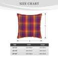 thumbnail image 4 of Xecao Orange and Purple Plaid Print Soft Velvet Decorative Throw Pillow Covers, Square Cushion Cases for Bed, Sofa, Living Room, Car, and Indoor Outdoor Use-16"x16", 4 of 8