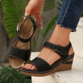 thumbnail image 4 of Dakaela Wedge Sandals for Women Comfortable Orthopedic Summer Dressy Platform Casual Walking Dress Shoes with Ankle Strap Black Size 6.5, 4 of 9