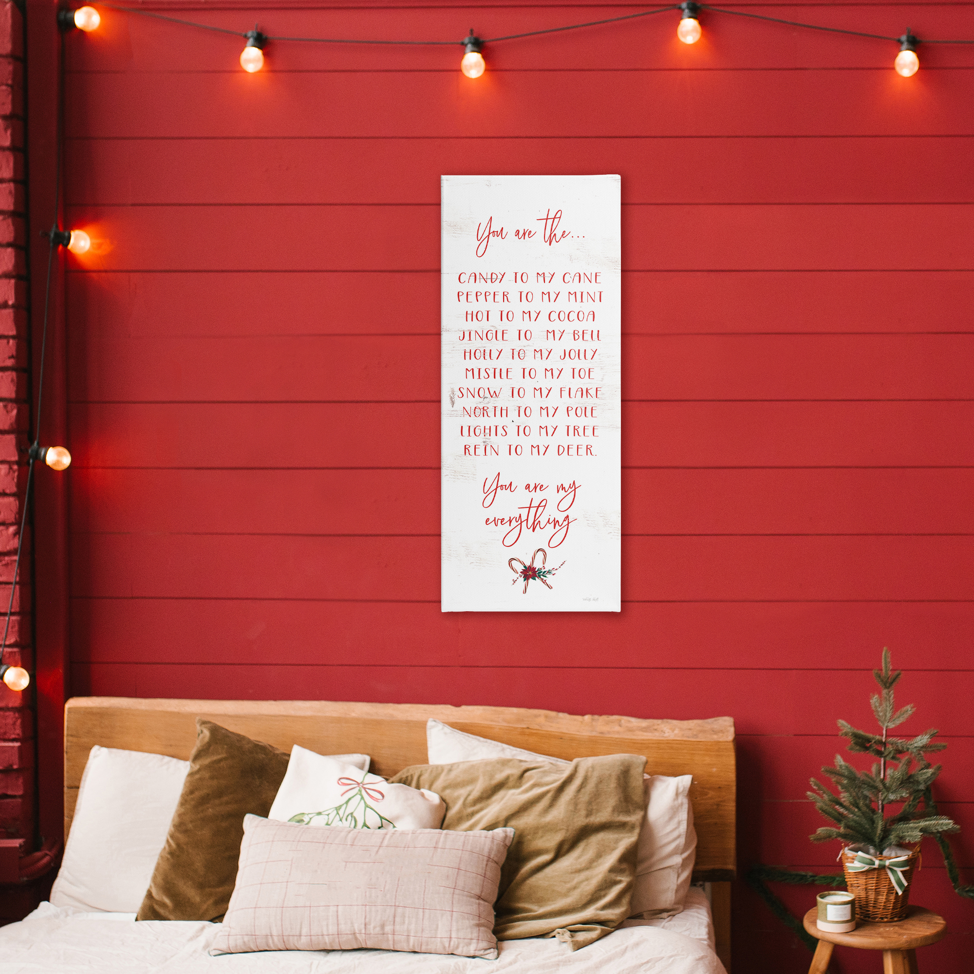 My Everything Holiday Romance Canvas Wall Art, design by Cindy Jacobs