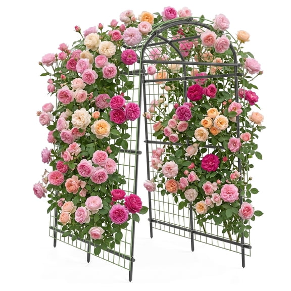 Tzou Cucumber Trellis for Raised Bed, 7FT Tall Heavy Duty Metal Garden Arch Support
