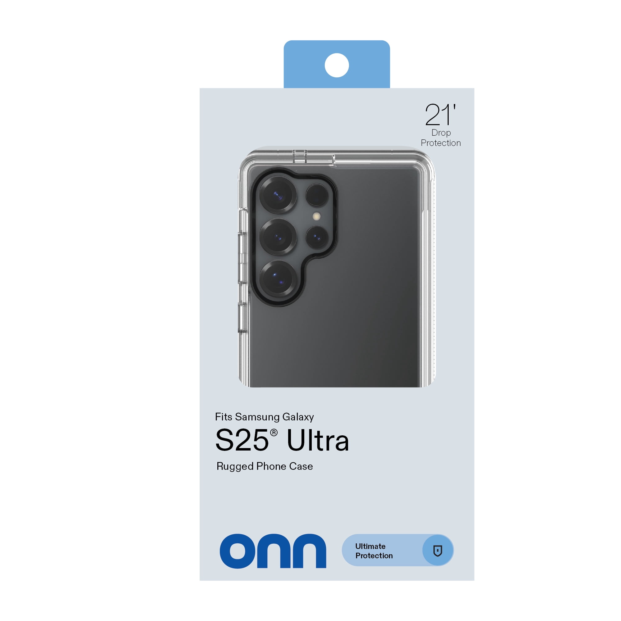 onn Rugged Phone Case for Samsung Galaxy S25 Ultra - Clear