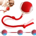 thumbnail image 1 of Pelota rodante interactiva para perros, juguete inteligente automático con ruedas, pelota eléctrica para perros y gatos, color rojo, 1 of 5
