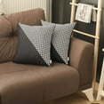 thumbnail image 1 of Bohemian Set of 2 Handmade Decorative Throw Pillow Houndstooth Jacquard 18" x 18" Black Square for Couch, Bedding, 1 of 5