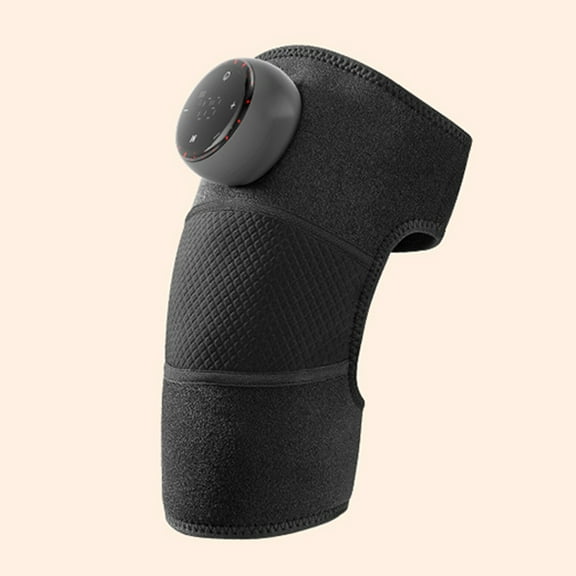 Rechargeable Knee Massager with Heat Therapy, 5 Modes Far Infrared Heating Pad, Adjustable Wrap for Knee & Joint Comfort, Portable Cordless Design with Lock Screen