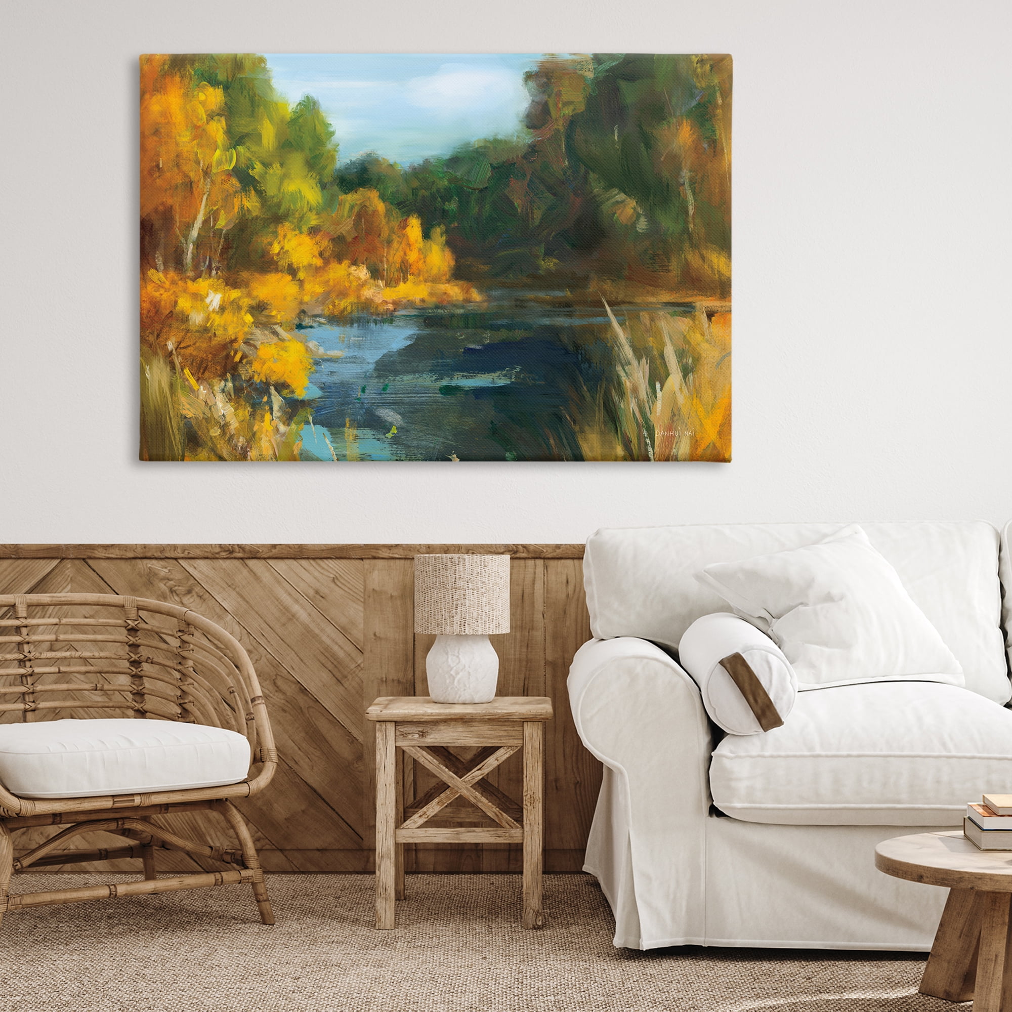 Stupell Industries Autumn River Bend Abstract Canvas Wall Art, design by Danhui Nai