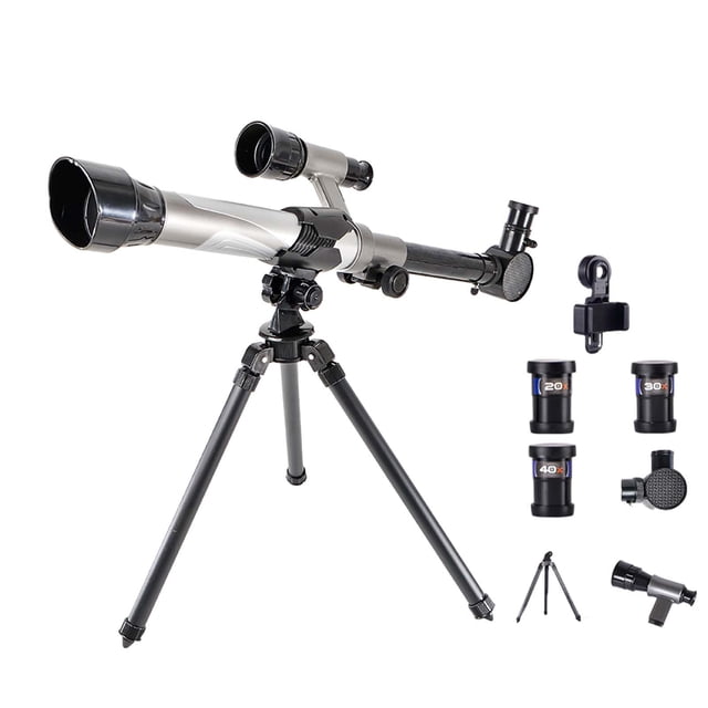 Telescopio astronómico para niños y adultos con buscador de estrellas y trípode. Telescopio astronómico científico infantil con trípode. Regalo para principiantes.