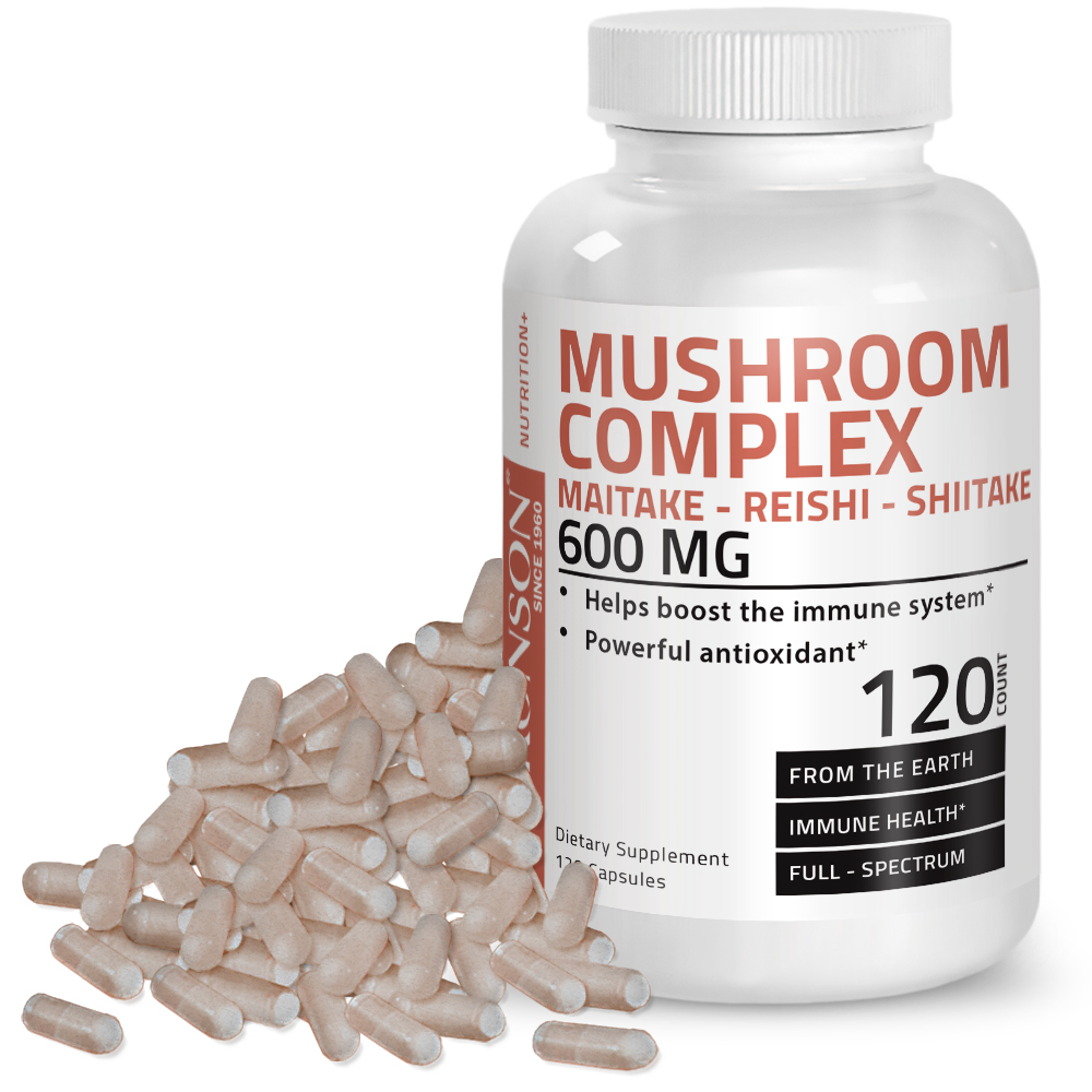 Bronson Mushroom Complex, Maitake Reishi Shiitake 600mg, 120