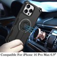 thumbnail image 3 of For iPhone 16 Pro Max 6.9 CD Texture Design Magnetic Car Mount Friendly HQ Hybrid - Black, 3 of 3