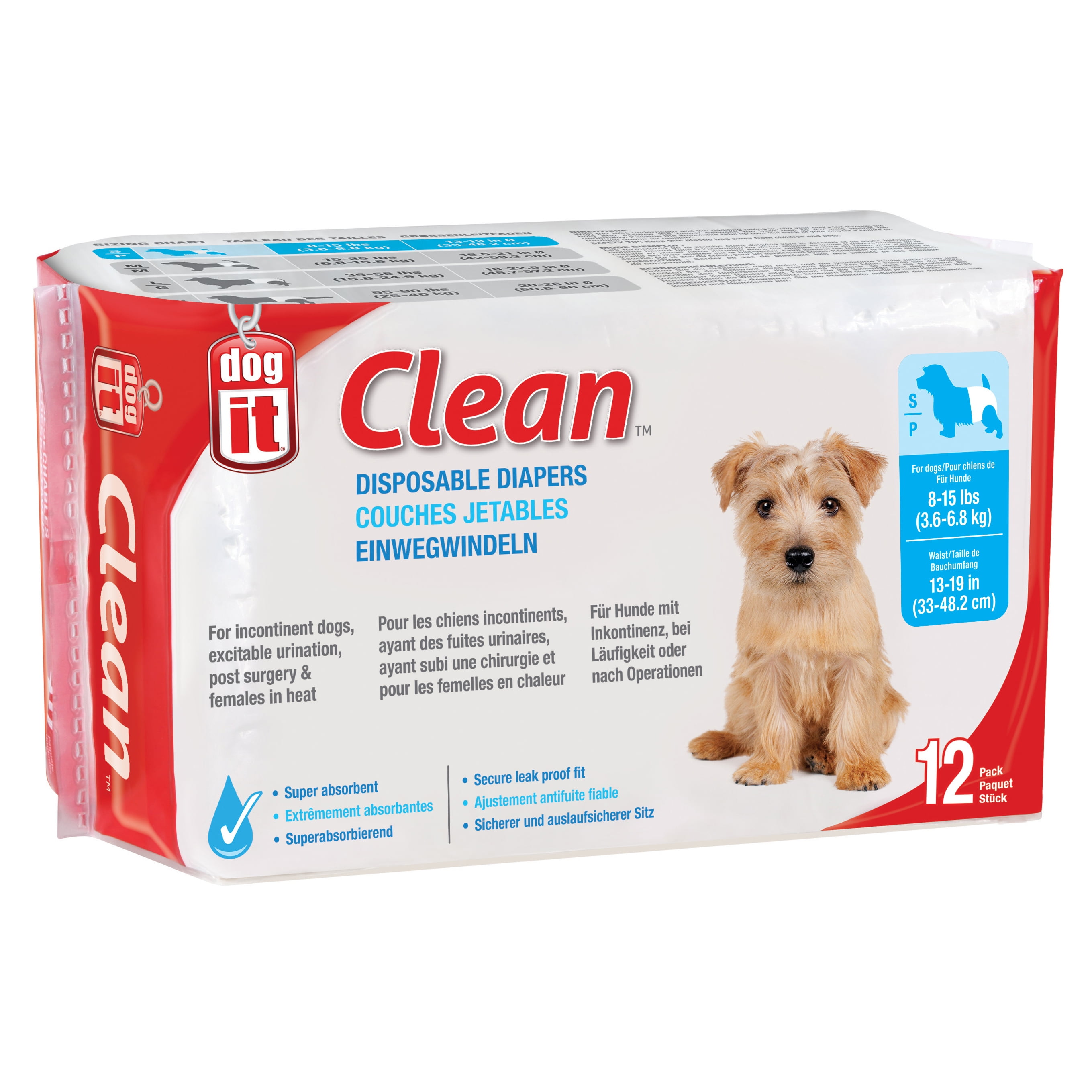 Pet Care Disposable Female Dog DiapersAbsorbent with Leak Proof FitXS OUT 