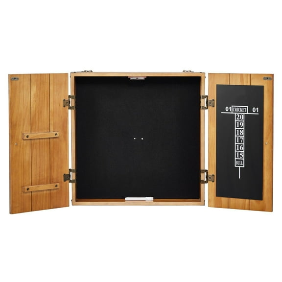 Dartboard Cabinet Solid Wood Official Size - Retro Style Dart Board Storage with Scoreboard & Accessories (Dartboard & Darts Not Included)