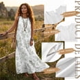 thumbnail image 6 of Xixirimido Green Roses Toile Print Women Maxi Dresses Casual Summer Dresses Tank Long Flowy Sleeveless Sundresses with Pockets Beach Vacation Outfits, XX-Large, 6 of 7