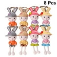 thumbnail image 2 of 8PCS Easter Rabbit Keychain Pendant Cream White Rabbit Keychain Cartoon White Rabbit Key Ring Lovely Rabbit Pendant Key Ring Car Keychain Bag Pendant for Lady Use Mixed Color, 2 of 7