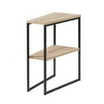 thumbnail image 2 of Benjara Bery 24 Inch Chairside Table, 2 Shelves, Black Metal Frame, Brown Finish, 2 of 6