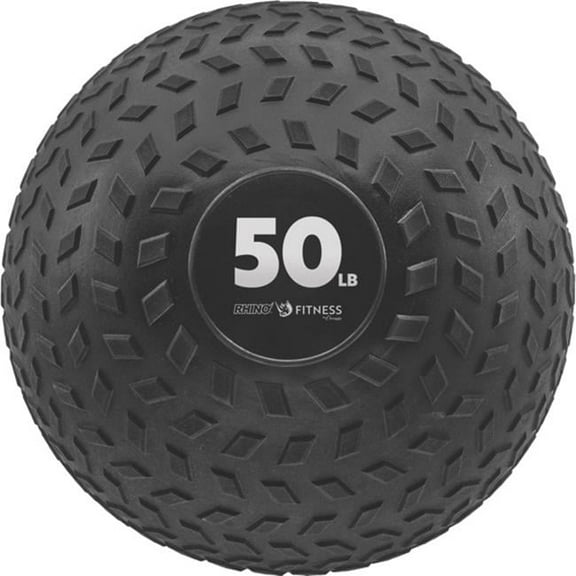 50 lbs Rhino Fitness Slam Ball, Black