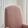 thumbnail image 5 of Rocking Chair Nursery, Nursery Rocking Chairs with Adjustable Footrest and Side Pocket, Comfy Rocking Chairs in Teddy Fabric, Reading Arm Glider Chair for Living Room, Bedroom, Offices, Pink, 5 of 9
