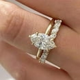thumbnail image 3 of 3Ct Marquise Simulated Diamond Wedding Bridal Ring Set In 14K Yellow Gold Plated, 3 of 4