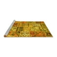 thumbnail image 2 of Ahgly Company Machine Washable Indoor Square Patchwork Yellow Transitional Area Rugs, 7' Square, 2 of 4