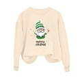 thumbnail image 5 of Women Christmas Print Sweatshirt Casual Christmas T Shirts Top Khaki L, 5 of 6
