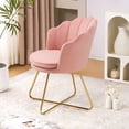 thumbnail image 5 of Furniliving Modern Velvet Armless Accent Chair Upholstered Barrl Vanity Stool, Pink, 5 of 10