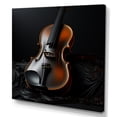 thumbnail image 2 of Designart "Minimalist Ebony Violin V" Food & Beverage Wall Art - Traditional Black Fruits Entryway Wall Art Print, 2 of 6